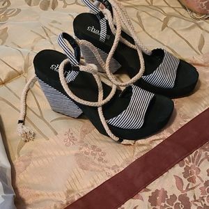 Charles David Ankle Wrap Sandals